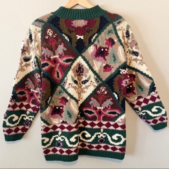 Vintage Oversized Knit Floral Abstract Sweater by Preview Basics - Picture 4 of 4